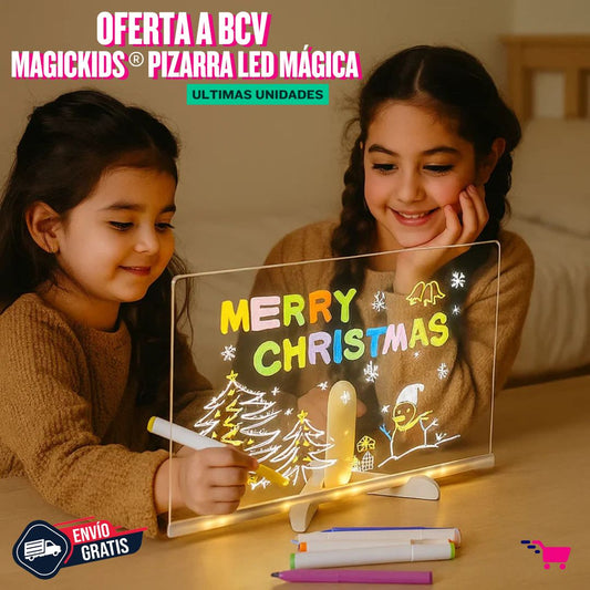 MagicKids™ Pizarra Led Mágica (7 Marcadores Neón GRATIS)  🖊️ OFERTA A BCV!