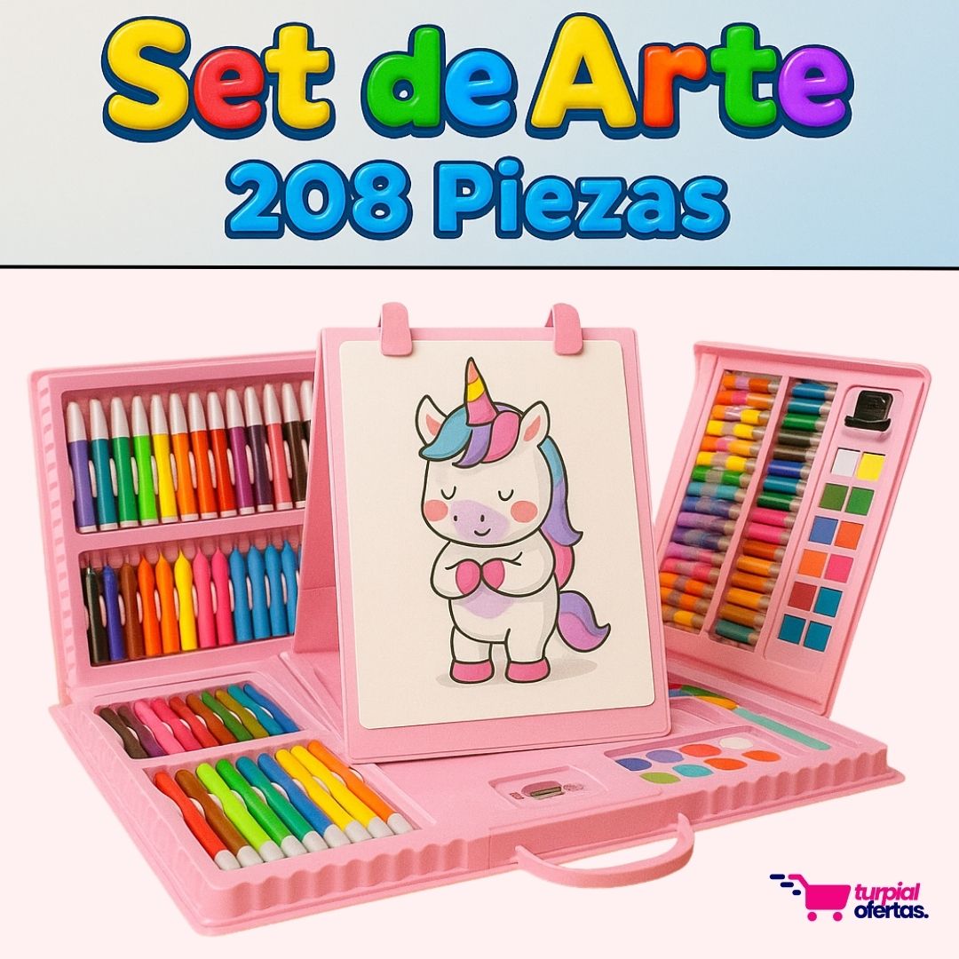 Set de Arte 208 Piezas 🎨 El Entretenimiento Perfecto Sin Pantallas!