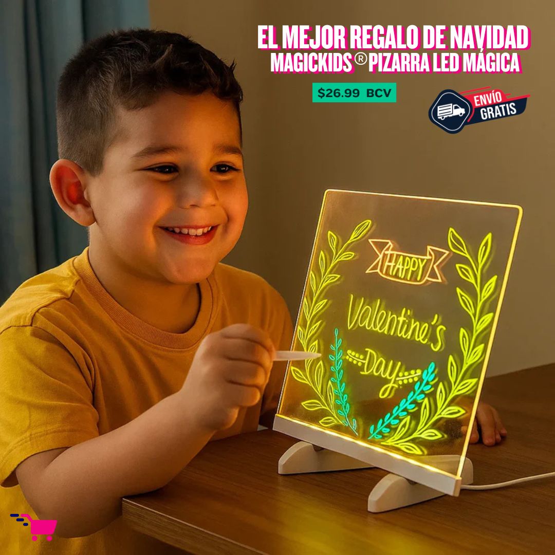 MagicKids™ Pizarra Led Mágica (7 Marcadores Neón GRATIS)  🖊️ OFERTA A BCV!
