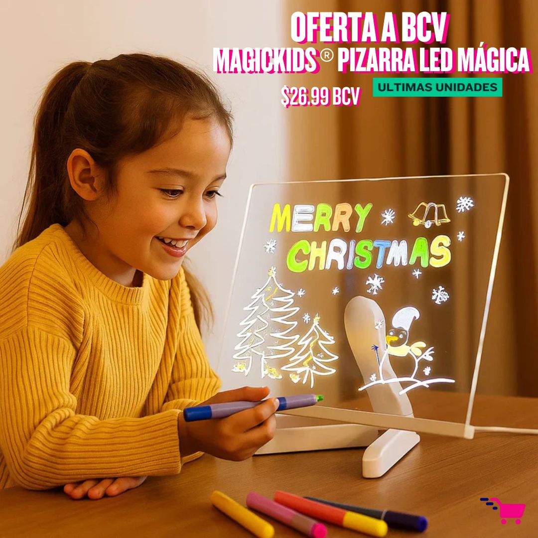 MagicKids™ Pizarra Led Mágica (7 Marcadores Neón GRATIS)  🖊️ OFERTA A BCV!