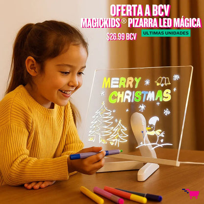 MagicKids™ Pizarra Led Mágica (7 Marcadores Neón GRATIS)  🖊️ OFERTA A BCV!