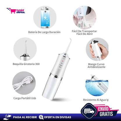 🦷 Irrigador Bucal® I Elimina los malos olores de tu boca (4 Boquillas GRATIS)