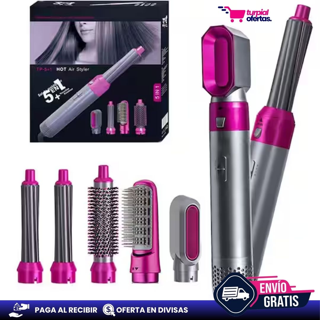 DrySon™ 5 en 1 Secador Eléctrico Cepillo Seca, Alisa y Riza ((OFERTA $))