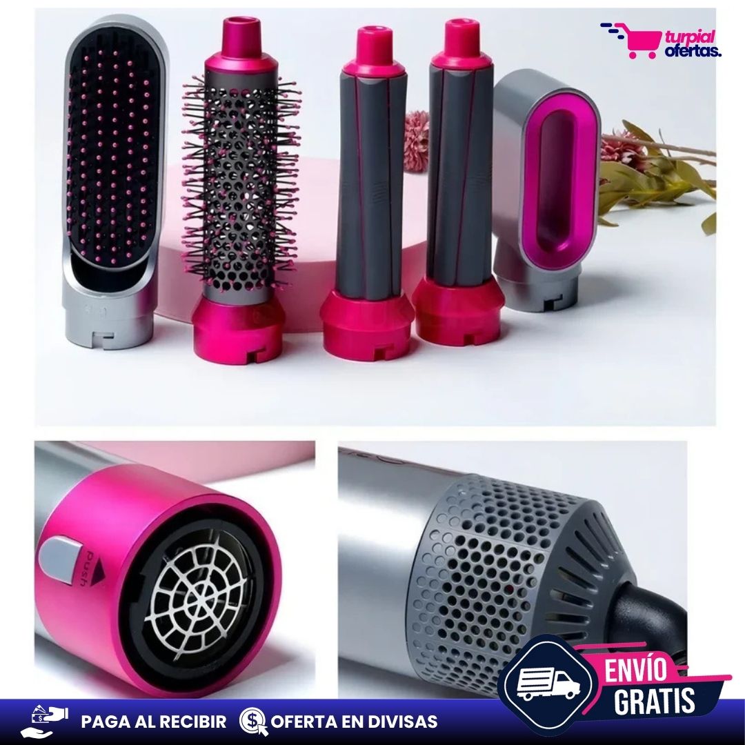 DrySon™ 5 en 1 Secador Eléctrico Cepillo Seca, Alisa y Riza ((OFERTA $))
