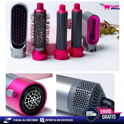 DrySon™ 5 en 1 Secador Eléctrico Cepillo Seca, Alisa y Riza ((OFERTA $))