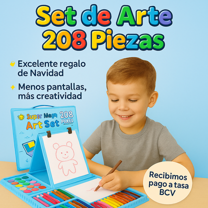 Set de Arte 208 Piezas 🎨 El Entretenimiento Perfecto Sin Pantallas!