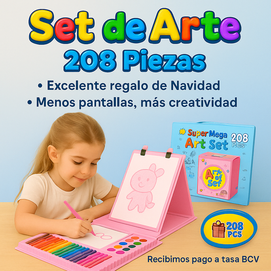 Set de Arte 208 Piezas 🎨 El Entretenimiento Perfecto Sin Pantallas!